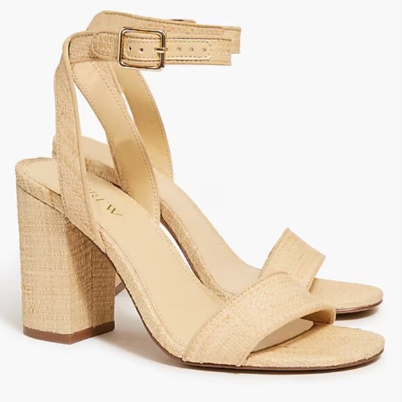 J. Crew Woven (raffia) Heeled Sandals Size 7 - Picture 5 of 5